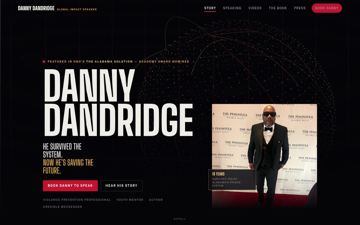 Danny Dandridge website designed by Right Way Branding