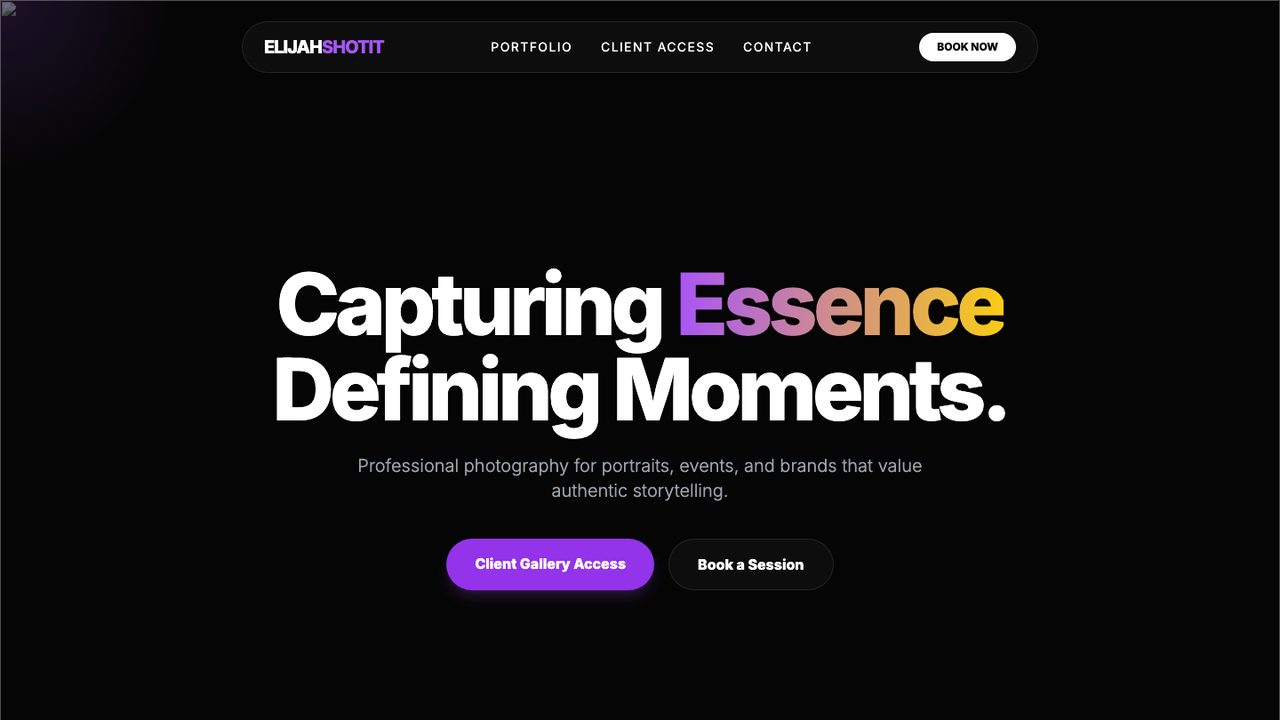 Elijah Shot It website designed by Right Way Branding