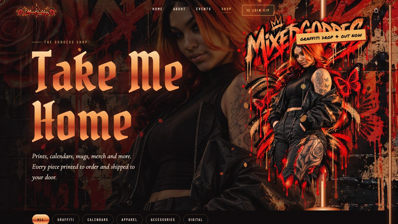 MixedGoddess website designed by Right Way Branding
