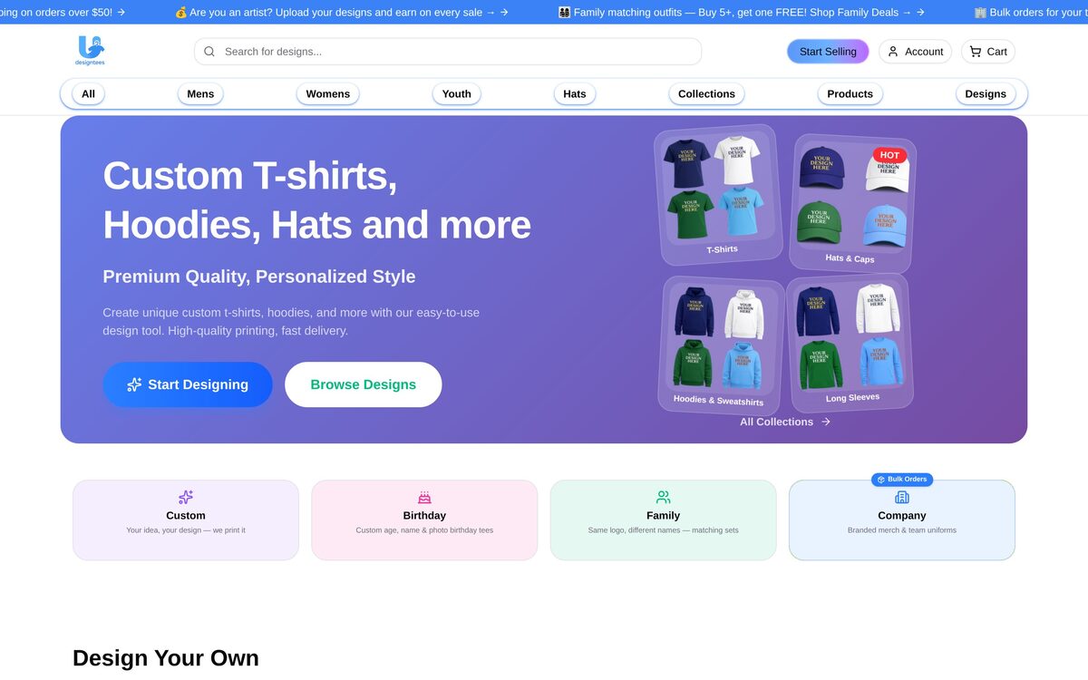 UDesignTees website designed by Right Way Branding