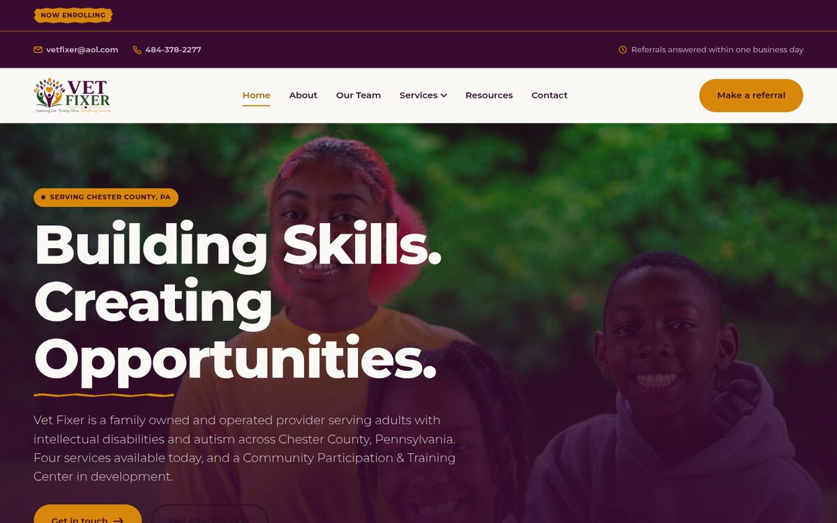 Vet Fixer website designed by Right Way Branding