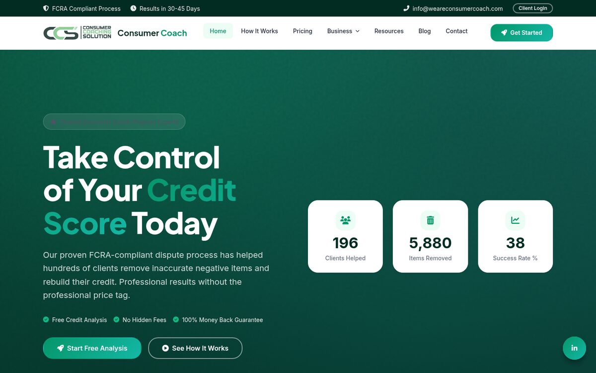 Consumer Coach website designed by Right Way Branding