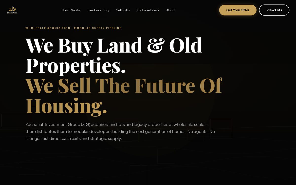 Zachariah Investment Group website designed by Right Way Branding